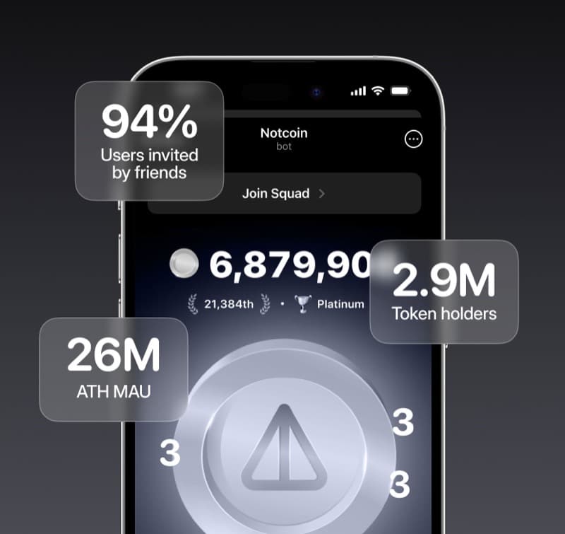 Notcoin mini-app on phone