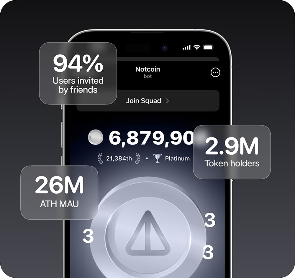 Notcoin mini-app on phone